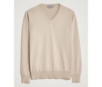 Baumwoll Pullover mit V-Ausschnitt