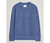 Jacobo Baumwoll Crewneck Sweater Gray Blue