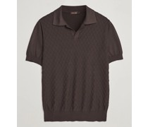Mirza Structured Baumwoll Polo Brown