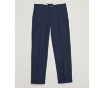 Regular Fit Herringbone Chinohose Navy