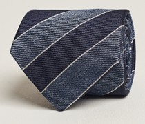 Regimental Stripe Silk Krawatte Navy