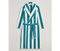 Striped Robe Ocean Turquoise/White