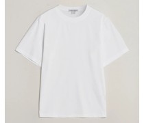 Mercerized Baumwoll Rundhals Tshirt Pure White