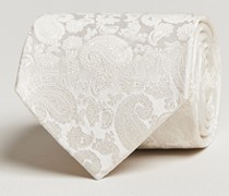 Silk Tonal Paisley Krawatte 8 cm Cream