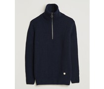 Pull Camionneur Woll Half Zip Navy