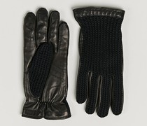 Adam Crochet Woll Lined Handschuh Black/Black