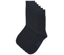 6-Pack True Baumwoll Kniestrümpfe/Socken/Strümpfe Dark Navy