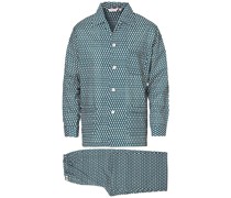 Printed Baumwoll Pyjamaset Green