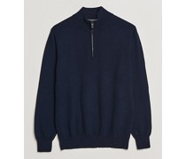 Cashmere Half Zip Sweater Navy