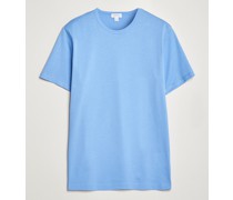 Rundhalsausschnitt Baumwoll Tshirt Cool Blue