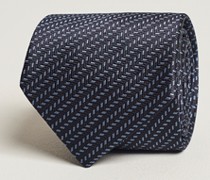 Zig Zag Jacuqard Silk Krawatte Navy