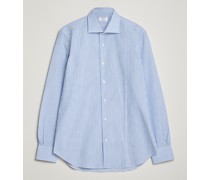 Soft Seersucker Hemd Light Blue Stripe