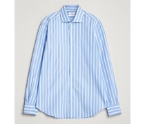 Soft Baumwoll Cut Away Shirt Blue/White Stripe
