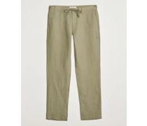 Relaxed Leinen Drawstring Pants Dried Clay