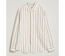 Quinsy Striped Leinen Shirt Ecru Multi