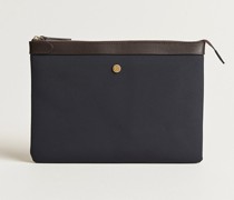 M/S Nylon Pouch Large Navy/Dark Brown