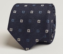 Silk Bouclé Flower 8cm Krawatte Navy