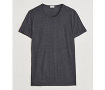 Woll/Silk Rundhals Tshirt Charcoal