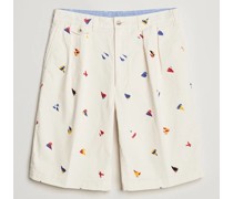 Embroidered Shorts White