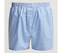 Classic Fit Baumwoll Boxer Shorts Blue Stripe
