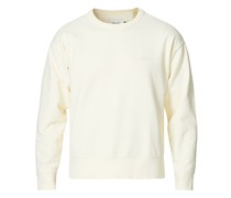 Chain Stitched Baumwoll Sweatshirt Off White