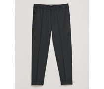 Terry Cropped Trousers Black