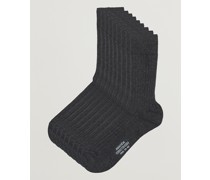 9-Pack True Baumwoll Strick Kniestrümpfe/Socken/Strümpfe Antracite Melange