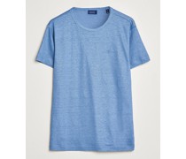 Baumwoll/Leinen Rundhalsausschnitt Tshirt Salty Sea Blue