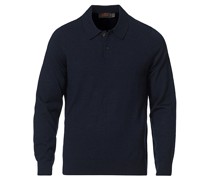 Merino Strickpolo Navy