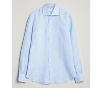 Soft Leinen Cut Away Shirt Light Blue