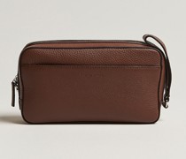 Wes Grained Leder Kulturtasche Brown