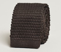 Stricked Silk Krawatte 6 cm Brown