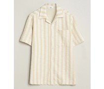 Julio Striped Kurzarm Shirt Khaki/White
