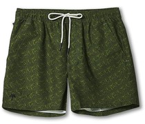 Printed Badeshort Green Squiggle