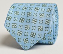 Printed Silk Krawatte Light Blue