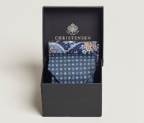 Box Set Silk Twill 8cm Krawatte With Einstecktuch Navy