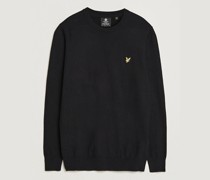 Baumwoll/Merino Rundhalsausschnitt Pullover Jet Black