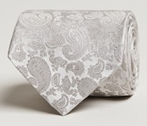 Silk Tonal Paisley Krawatte 8 cm Silver