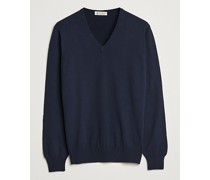 Cashmere V Neck Sweater Navy