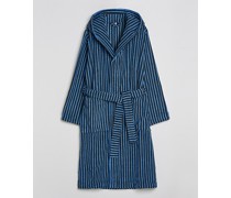 Organic Terry Hooded Bademantel Black/Blue