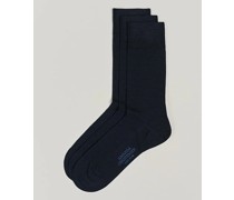 3-Pack Icon Woll/Baumwoll Socks Dark Navy