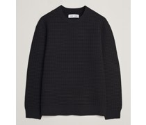 Jules Waffle Stricked Rundhalsausschnitt Black