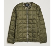 Rundhalsausschnitt W-Zip Daunenjacke Dark Olive