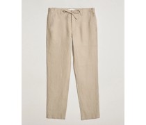 Relaxed Leinen Drawstring Pants Dry Sand