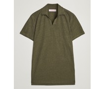 Felix Placket Kurzarm Leinen Polo Palm