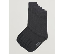 6-Pack True Baumwoll Socks Antrachite Melange