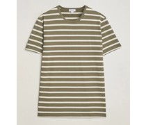 Striped Rundhals Tshirt Khaki