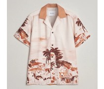 Coastal Printed Kurzarm Shirt Terracotta
