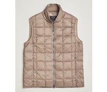 Hoher Ausschnitt Full Zip Leichte Daunenwesten Khaki