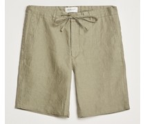 Relaxed Leinen Drawstring Shorts Dried Clay